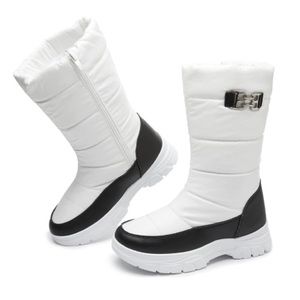 Mid Calf Waterproof Winter Snow Boots Warm Faux Fur Lined